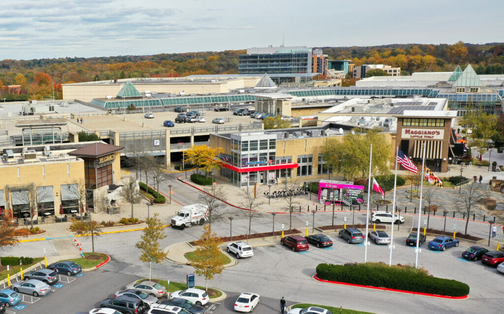Aerial view of the Columbia Mall